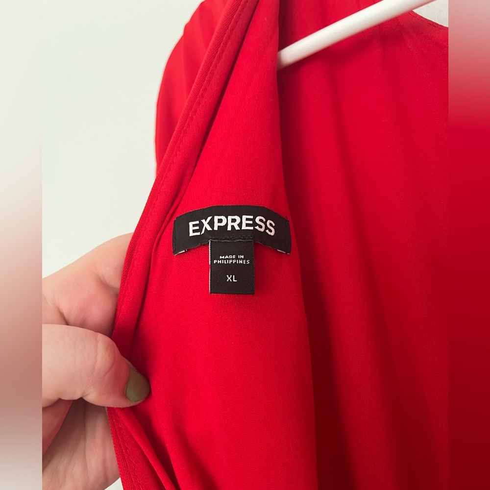 Smooth Matte Jersey Low Back Red Jumpsuit - Picture 9 of 9